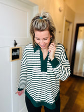 Load image into Gallery viewer, Hunter Stripe Oversized Top
