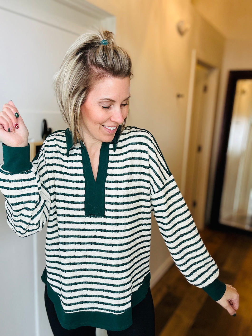 Hunter Stripe Oversized Top