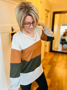 Color Block Top S-3X