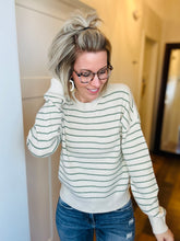 Load image into Gallery viewer, Thread &amp; Supply Sage Stripe Sweater
