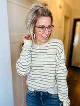 Load image into Gallery viewer, Thread &amp; Supply Sage Stripe Sweater
