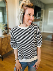 Stripe Sweatshirt Style Top